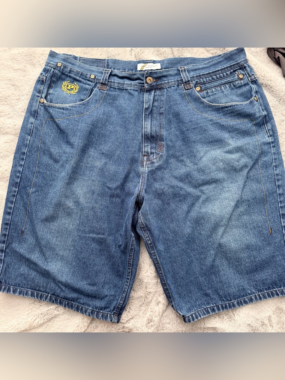 VTG Phat Farm Classic Original Baggy Denim Shorts Jorts Blue Mens Size 48 Y2K 90